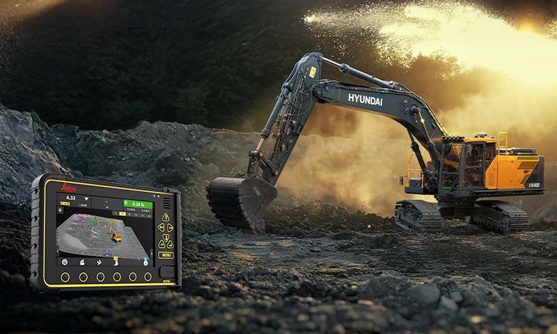 Hyundai CE and Leica Unveil 3D Machine Guidance System for Crawler Excavators