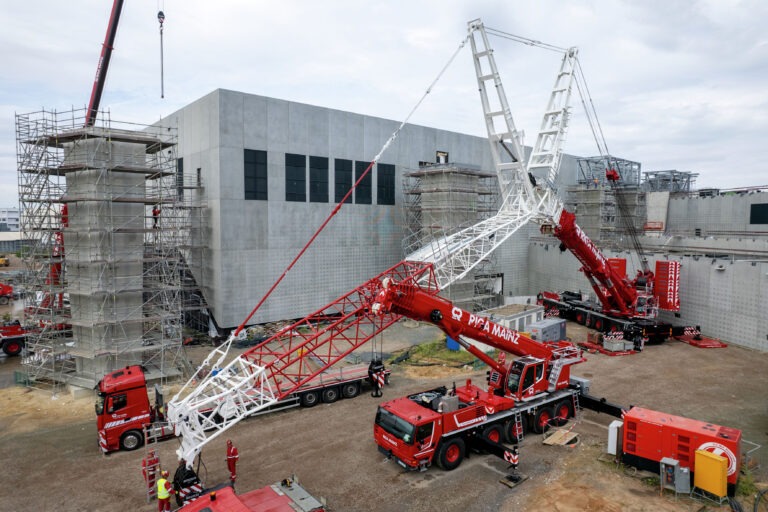 LTM 1650-8.1 Liebherr Crane At Work For a research facility for particle accelerators
