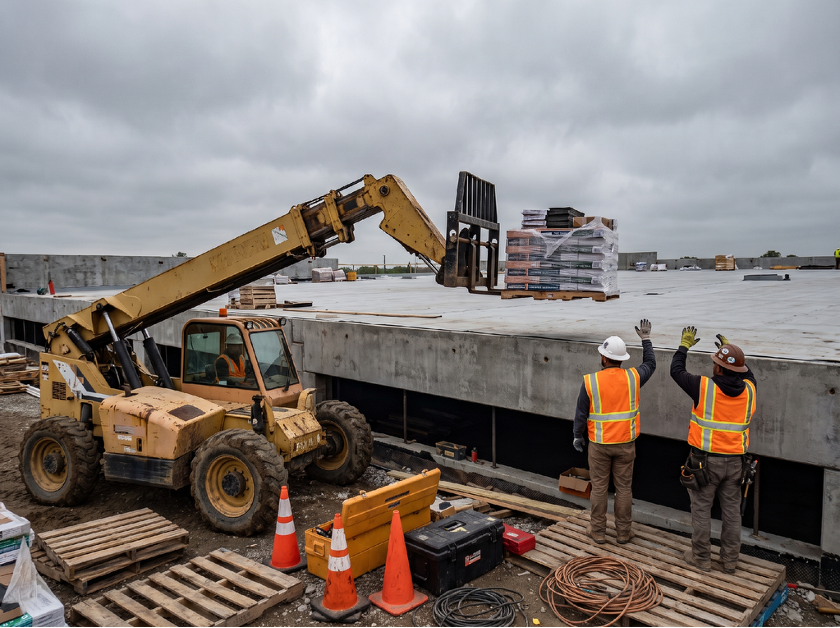 Telehandler or Crane? How Commercial Roofing Crews Are Rethinking Rooftop Material Logistics