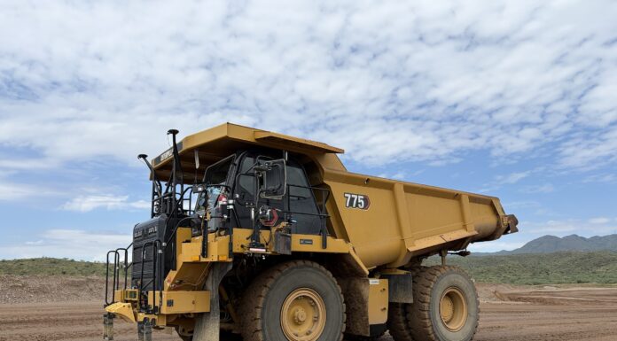 Autonomy Moves Down a Size as Luck Stone Puts Cat 775s on Autopilot Cat 775 autonomous haul truck