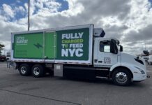 Volvo VNR Electric trucks delivered to City Harvest as part of the Bronx is Breathing project