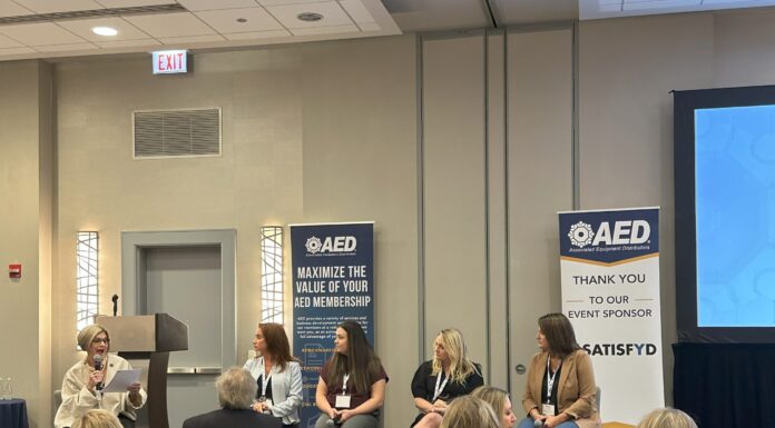 A Record Room in Nashville: AED’s Women in Equipment Conference Keeps Growing A panel discussion at a previous AED Women in Equipment Conference (Image: AED)
