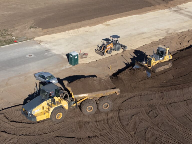 Articulated dump truck on an earthmoving site