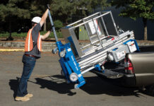 Genie Turns 60, and Asks Its Customers What to Put in the Time Capsule A Genie aerial work platform being loaded for the jobsite (Image: Genie)