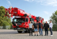 The Henneberger team with the company's new Liebherr LTM 1100-5.3 all-terrain crane