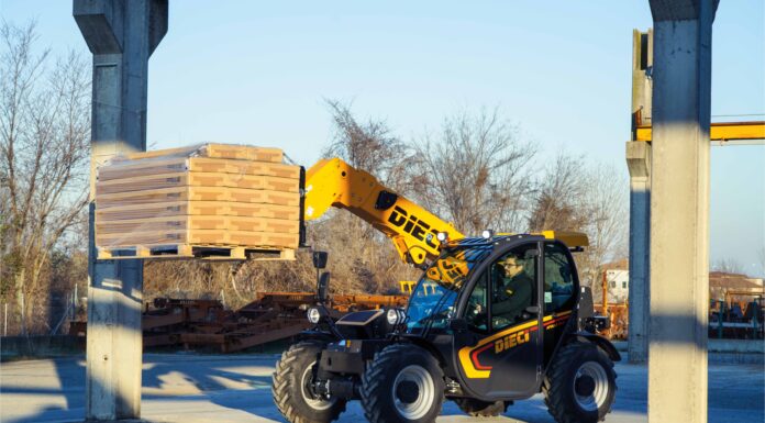 A Dieci telehandler at work on a construction site