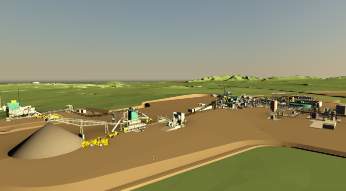 Render of the Jervois Copper Project processing plant in Australia's Northern Territory