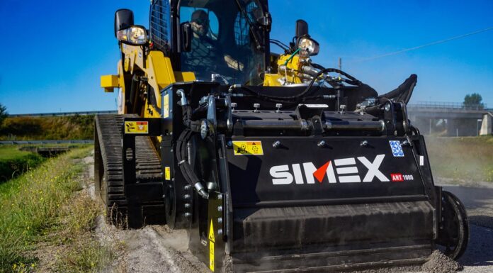 Fixing Roads Without Trucking the Old Asphalt Away: Simex ART 1000 The Simex ART 1000 attachment for cold, on-site regeneration of bituminous conglomerate